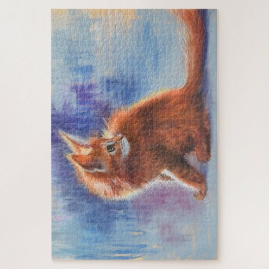 Ginger Kitten in pastellicht Legpuzzel (Verticaal)