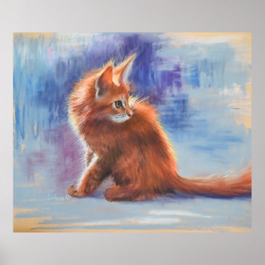 Ginger Kitten in pastellicht Poster (Voorkant)
