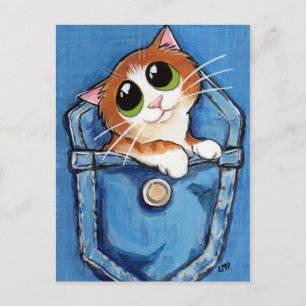 Ginger Kitten in Pocket Art Briefkaart