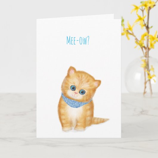 Ginger kitten krijgt een goede kaart (Gele Bloem)