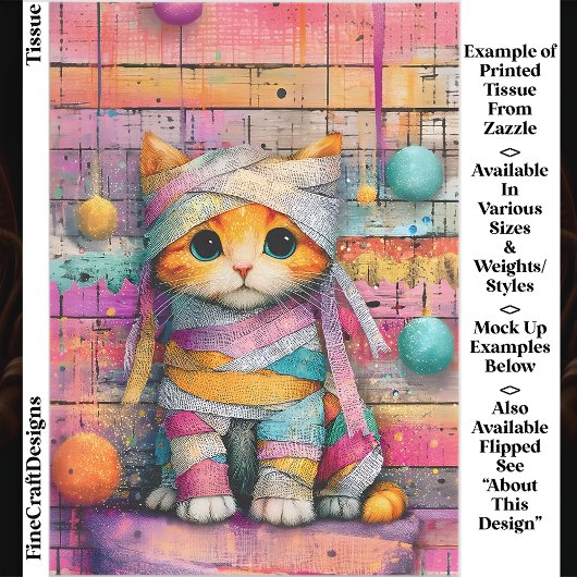 Ginger Kitten & Party Streamers ED4L Découpage Tissuepapier
