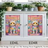 Ginger Kitten & Party Streamers ED4R Decoupage Tissuepapier