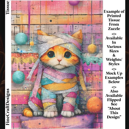 Ginger Kitten & Party Streamers ED4R Decoupage Tissuepapier