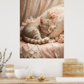 Ginger Kitten Slapen (Shabby Chic) Poster (Keuken)