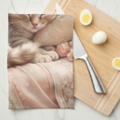 Ginger Kitten Slapen (Shabby Chic) Theedoek (Quarter Fold)