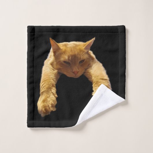 Ginger Lazy Cat, Bath Towel Set Bad Handdoek (Wasdoekje)