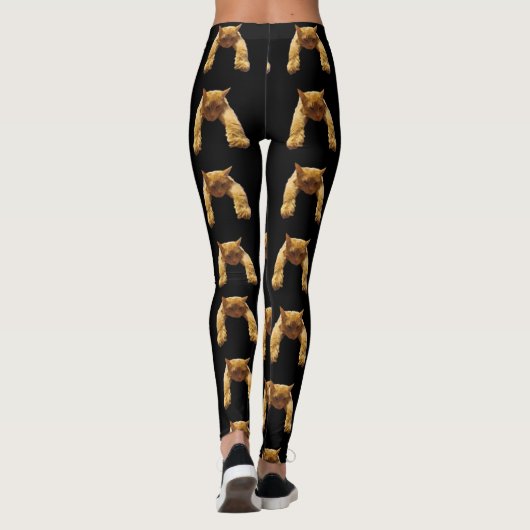 Ginger Lazy Cat, Dames Leggings (Achterkant)