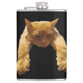 Ginger Lazy Cat, Hip Flask Heupfles (Voorkant)