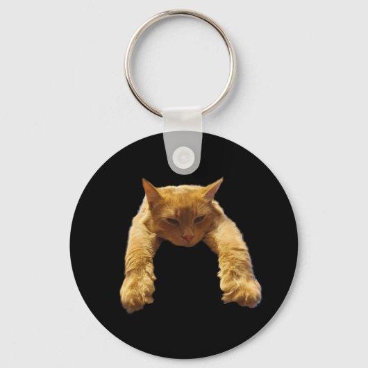 Ginger Lazy Cat, Keyring Sleutelhanger (Voorkant)