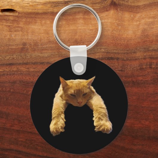 Ginger Lazy Cat, Keyring Sleutelhanger (Achterkant)