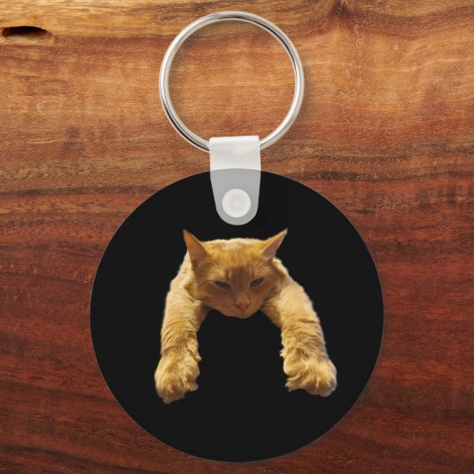 Ginger Lazy Cat, Keyring Sleutelhanger (Voorkant)