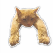 Ginger Lazy Cat, Sticker (Voorkant)