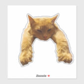 Ginger Lazy Cat, Sticker (Vel)