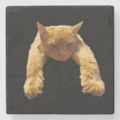 Ginger Lazy Cat, Stone Onderzetter (Voorkant)