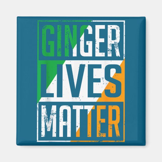 Ginger Lives Irish Flag St Patricks Day Redhead Me Magneet (Voorkant)