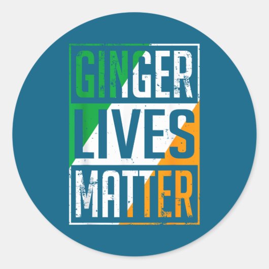 Ginger Lives Irish Flag St Patricks Day Redhead Me Ronde Sticker (Voorkant)