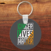 Ginger Lives Irish Flag St Patricks Day Redhead Me Sleutelhanger (Voorkant)