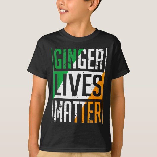 Ginger Lives Irish Flag St Patricks Day Redhead Me T-shirt (Voorkant)