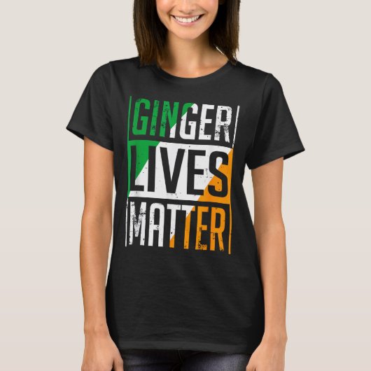 Ginger Lives Irish Flag St Patricks Day Redhead Me T-shirt (Voorkant)