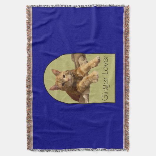 Ginger Lover Navy Blue Throw Blanket Deken (Voorkant Verticaal)