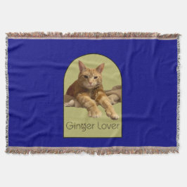 Ginger Lover Navy Blue Throw Blanket Deken