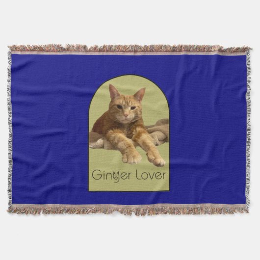 Ginger Lover Navy Blue Throw Blanket Deken (Voorkant)