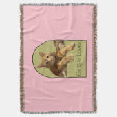 Ginger Lover Pink Throw Blanket Deken (Voorkant Verticaal)