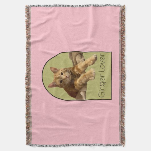 Ginger Lover Pink Throw Blanket Deken (Voorkant Verticaal)