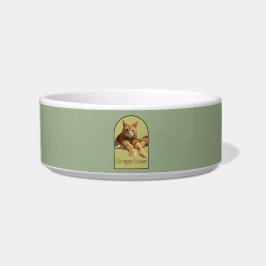 Ginger Lover Sage Green Ceramic Pet Bowl Voerbakje