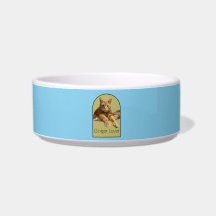 Ginger Lover Sky Blue Ceramic Pet Bowl