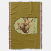 Ginger Lover Yellow Brown Throw Blanket Deken (Voorkant Verticaal)