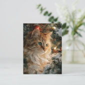 Ginger Maine Coon Christmas Briefkaart (Staand voorkant)