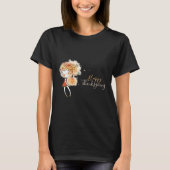 Ginger Meisje met Pompoen Thanksgiving Vrouwen T-shirt (Voorkant)