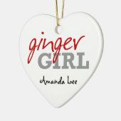 Ginger Meisje Redhead Sproeten Keramisch Ornament (Links)