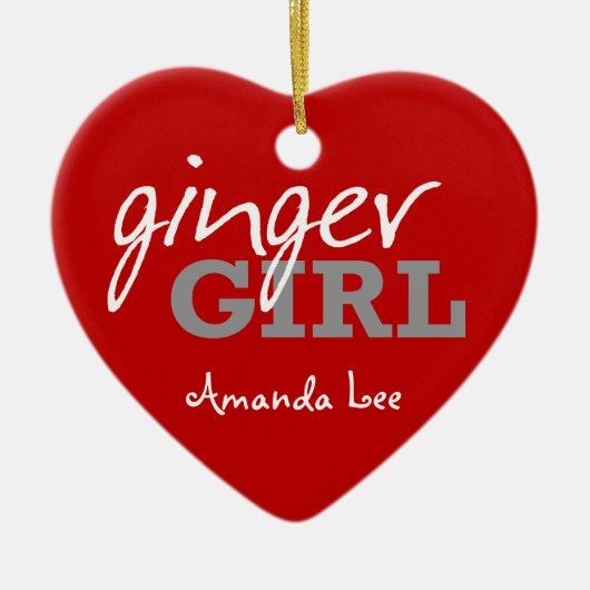 Ginger Meisje Redhead Sproeten Keramisch Ornament (Voorkant)