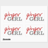 Ginger Meisje Redhead Sproeten Rechthoekige Sticker (Vel)