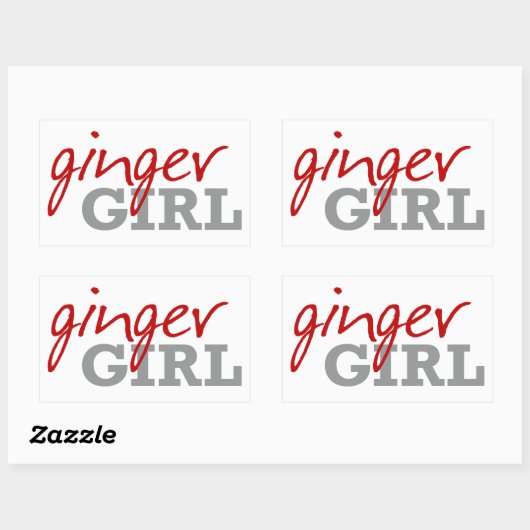Ginger Meisje Redhead Sproeten Rechthoekige Sticker (Vel)