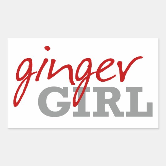 Ginger Meisje Redhead Sproeten Rechthoekige Sticker (Voorkant)