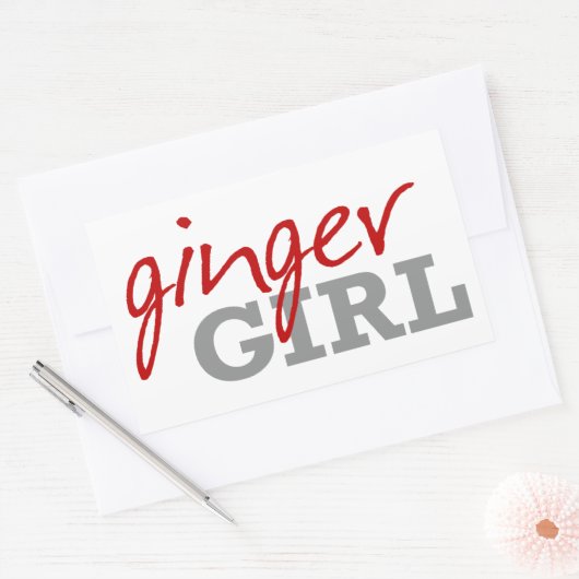Ginger Meisje Redhead Sproeten Rechthoekige Sticker (Envelop)