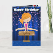 Ginger Meisjes Gymnastiek Geheim Bericht Verjaarda Kaart (Voorkant)