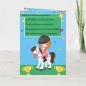 Ginger Meisjes Paardensport Geheim Bericht Verjaar Kaart (Achterkant)