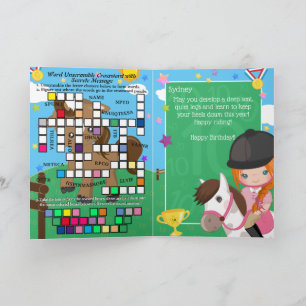 Ginger Meisjes Paardensport Geheim Bericht Verjaar Kaart