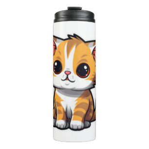 Ginger Munchkin Delight Whimsical Feline Art Class Thermosbeker