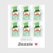 Ginger Mustache je voor groen bier met klaver Sticker (Vel)
