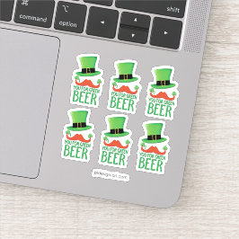 Ginger Mustache je voor groen bier met klaver Sticker
