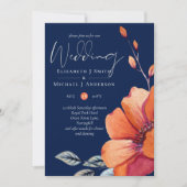 Ginger Navy Blue Autumn Fall Wedding nodigt Envl u (Voorkant)