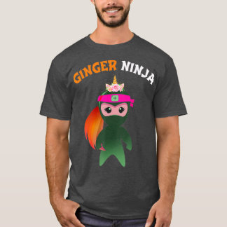 Ginger Ninja Multitasking Girls Redhead Ginga T-shirt