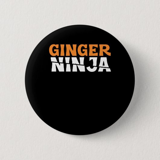 Ginger Ninja Redhead Red Hair Redhead Freckles Gi Ronde Button 5,7 Cm (Voorkant)