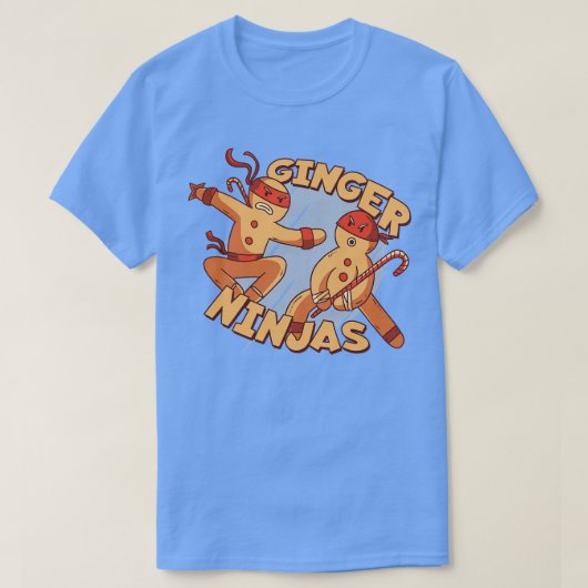 Ginger Ninjas Grappige Kerstmis T-shirt (Design voorkant)