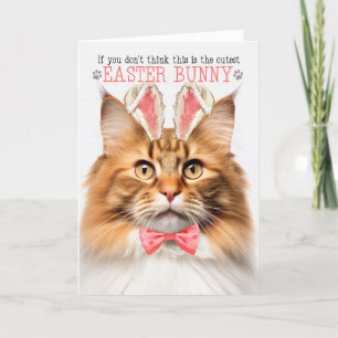 Ginger Noors Bos Kat Bunny Oars voor Pasen Feestdagen Kaart